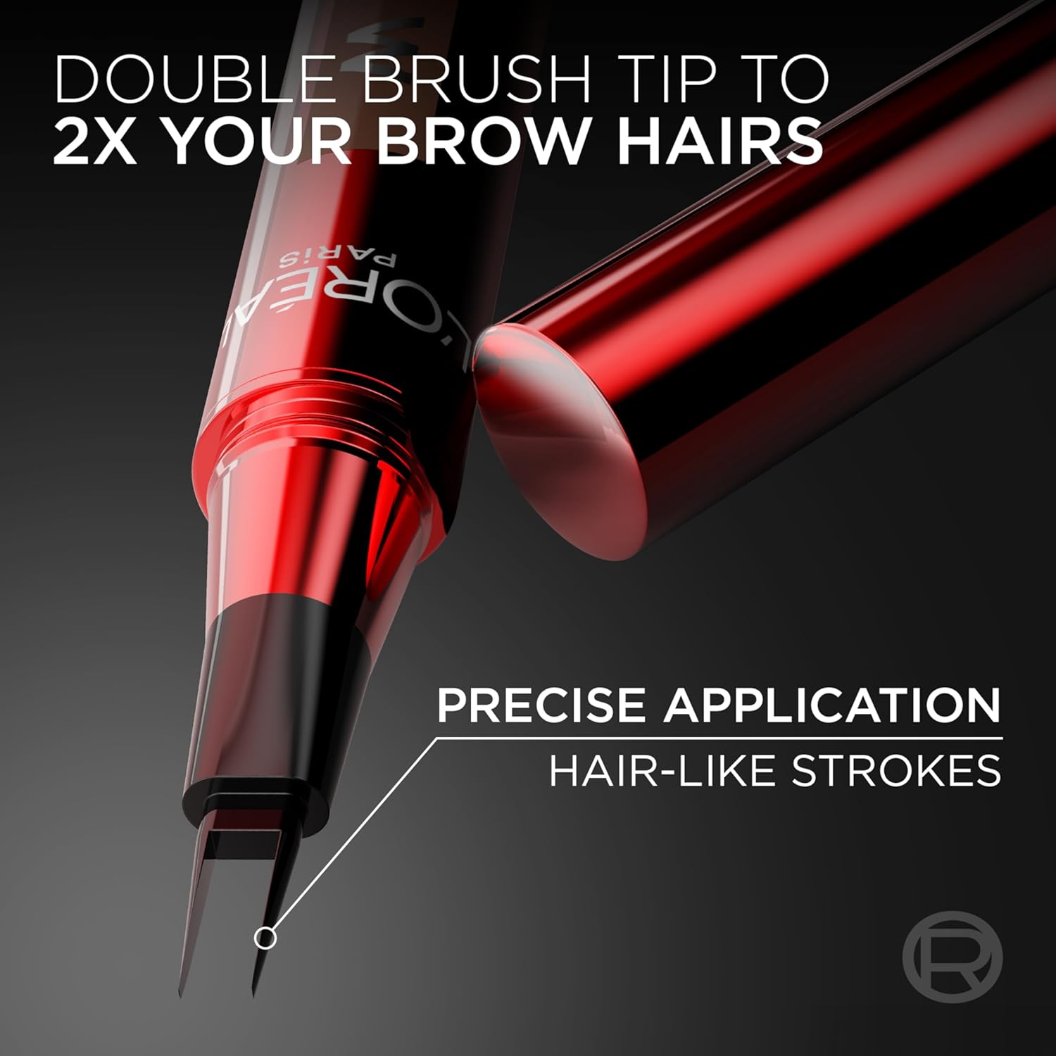 Crayon à Sourcils L'Oréal Paris Faux Brow - Effet Poils Naturels Double Pinceau Châtain Clair 1,2ml