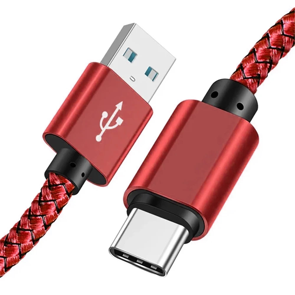 Câble Chargement Rapide Nylon USB-A Type-C 1M 2M 3M