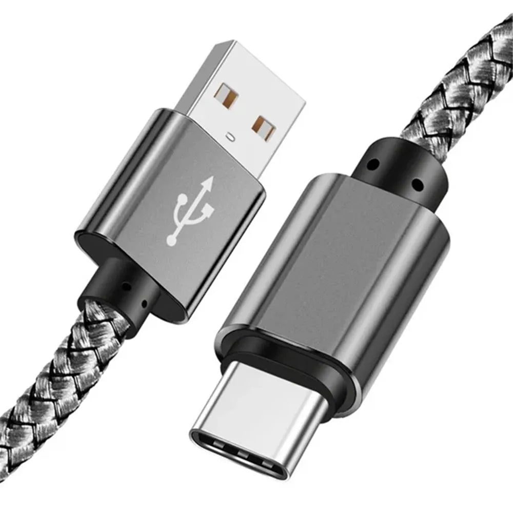 Câble Chargement Rapide Nylon USB-A Type-C 1M 2M 3M